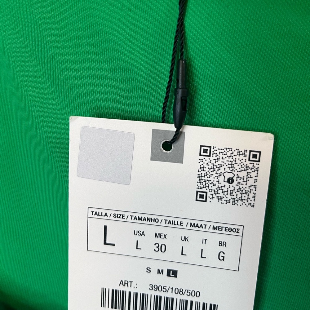 NWT- Zara square neck bodysuit in green- L - Picture 4 of 4